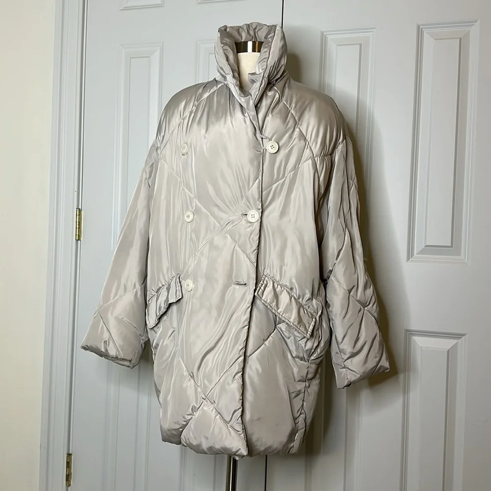 Free People Ella Puffa Coat in Mineral Dust SzXS